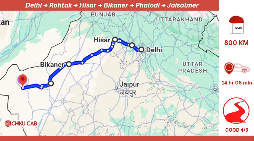 Delhi to Jaisalmer by Road