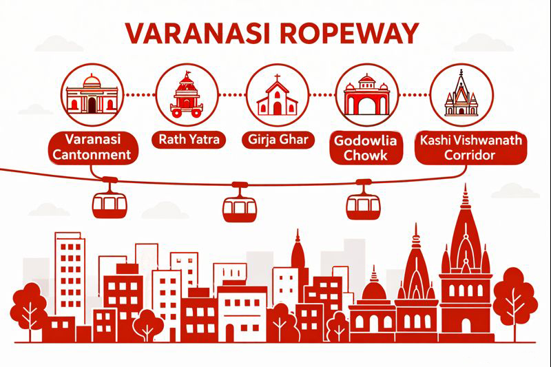 Varanasi ropeway route