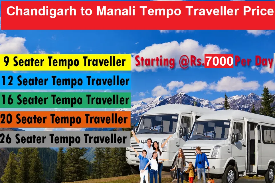 Tempo Traveller Price from Chandigarh to Manali