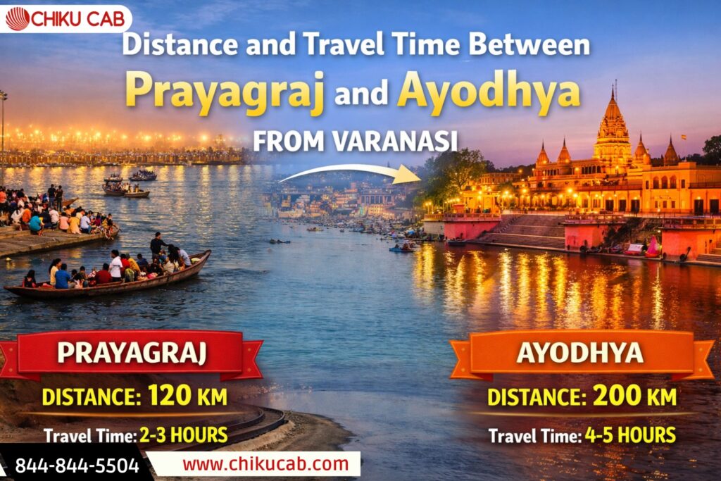 Distance and Travel Time Between Prayagraj and Ayodhya From Varanasi