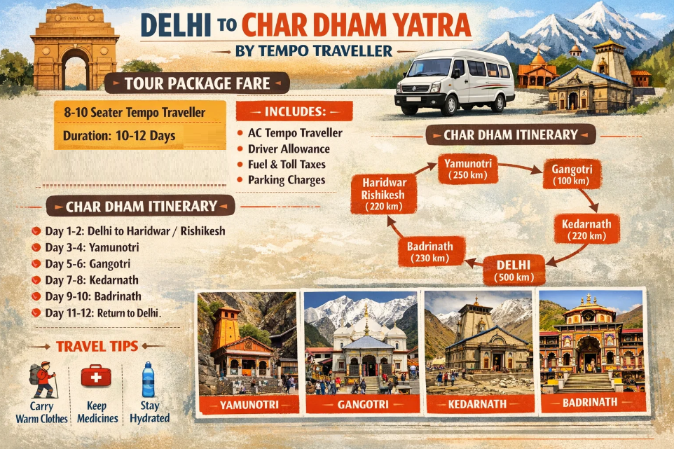 delhi to char dham route