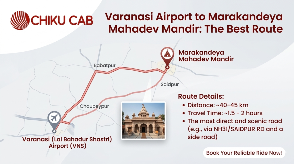 Marakandeya Mahadev Mandir Route from Varanasi airport