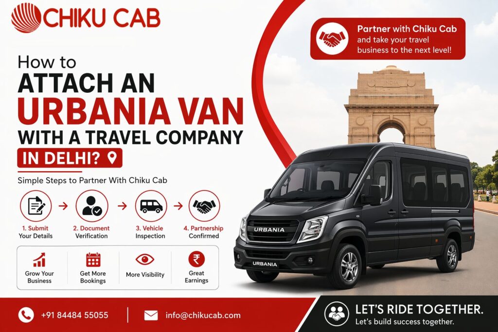 How to attach an Urbania van with a travel company in Delhi