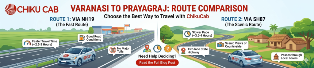Varanasi to Prayagraj Route Comparison
