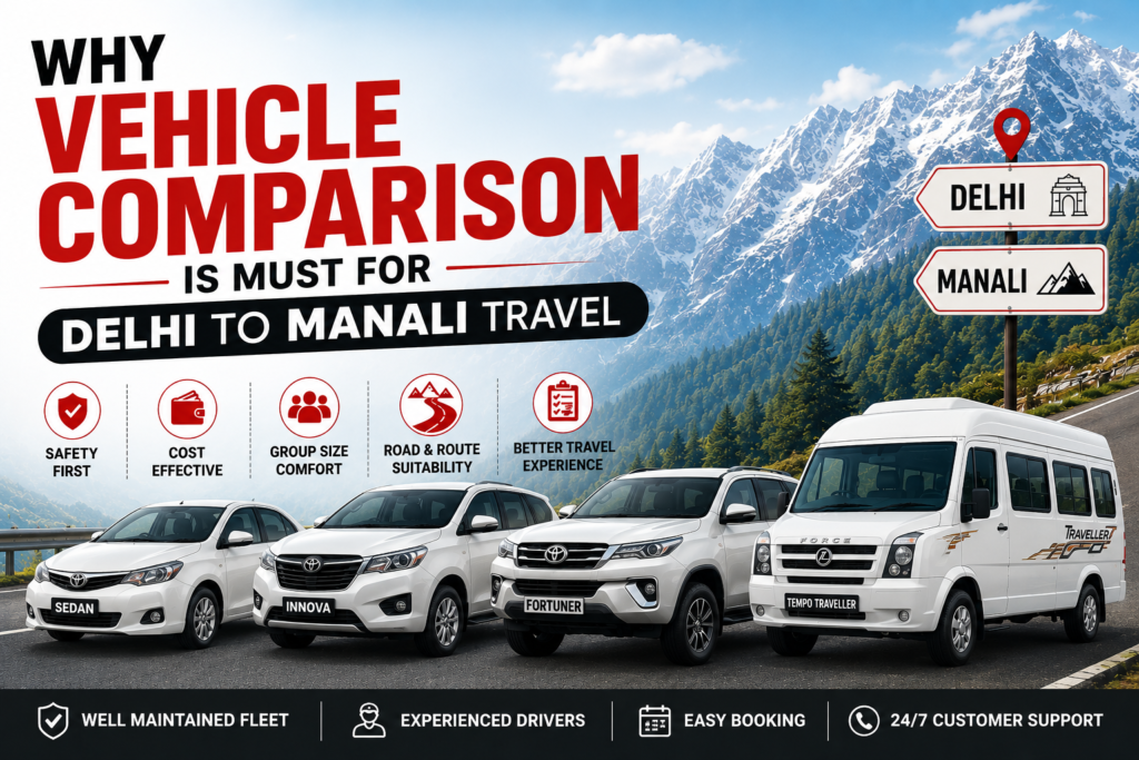 Why Vehicle Comparison is must for Delhi to Manali Travel