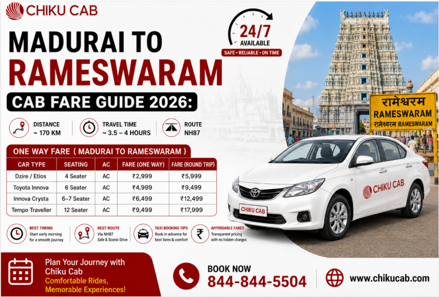 Madurai to Rameswaram Cab Fare Guide