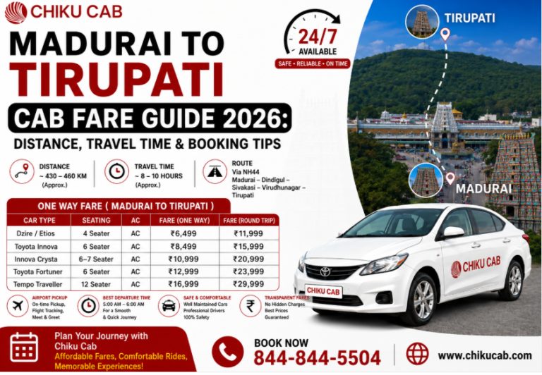 Madurai to Tirupati Cab