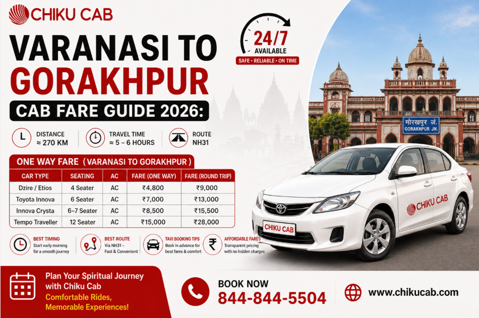 Varanasi to Gorakhpur Cab