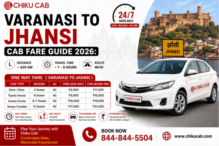 Varanasi to Jhansi Cab Fare Guide