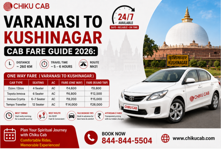 Varanasi to Kushinagar Cab Fare Guide