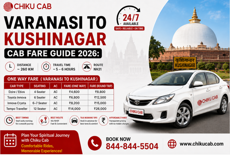 Varanasi to Kushinagar Cab Fare Guide