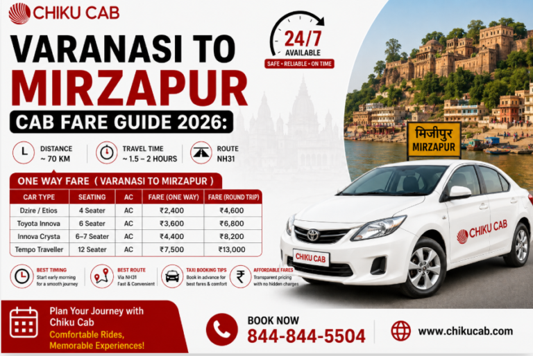 Varanasi to Mirzapur Cab Fare