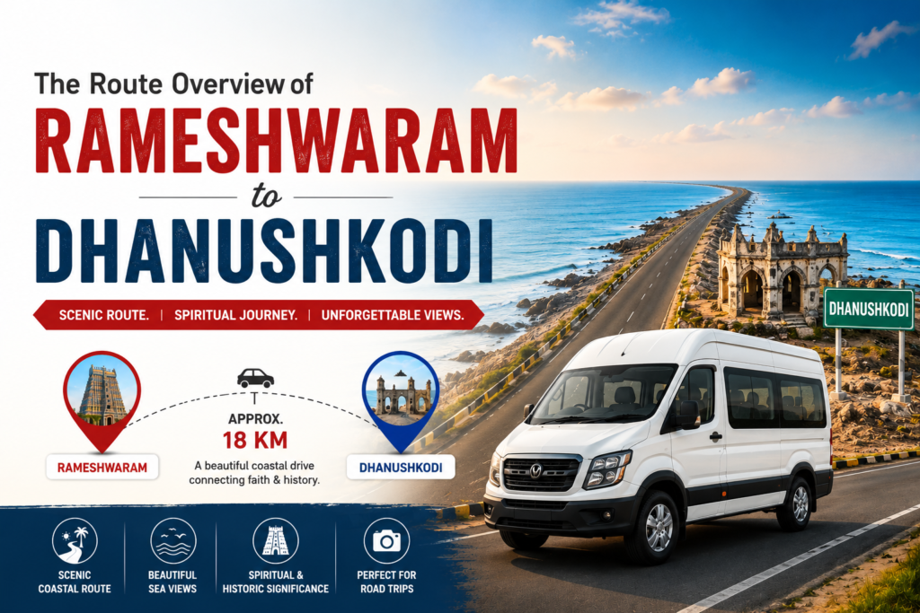 The Route Overview of Rameshwaram to Dhanushkodi