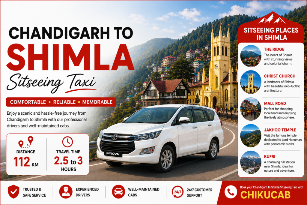 Chandigarh to Shimla cab