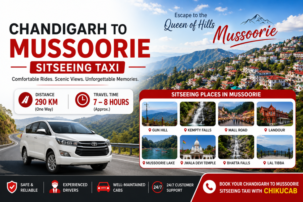 Chandigarh to Mussoorie taxi