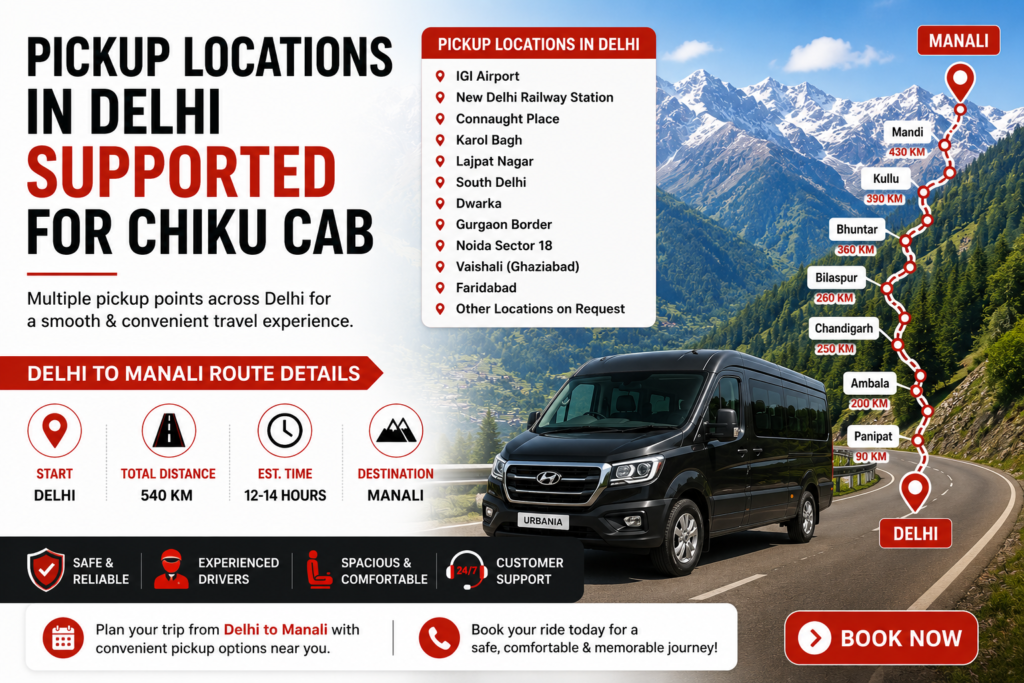 Pickup Locations in Delhi Supported