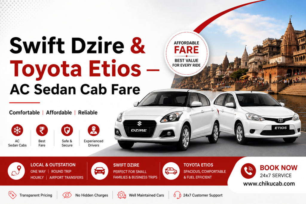 Swift Dzire & Toyota Etios — AC Sedan Cab Fare