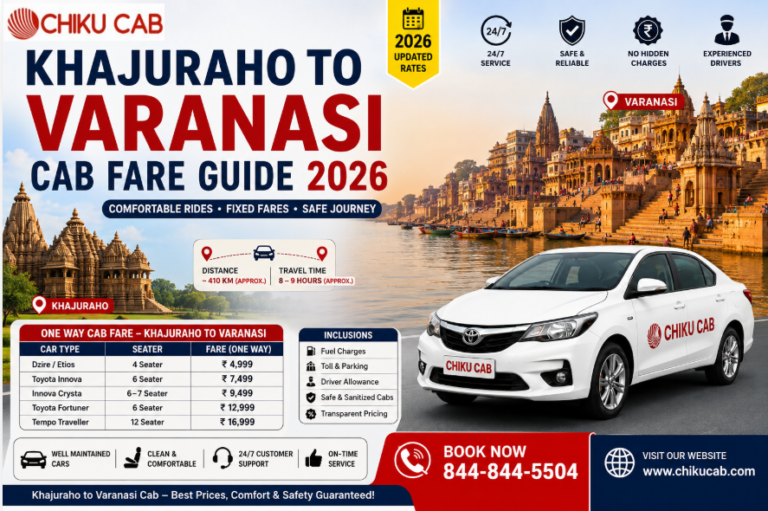 Khajuraho to Varanasi Cab Fare