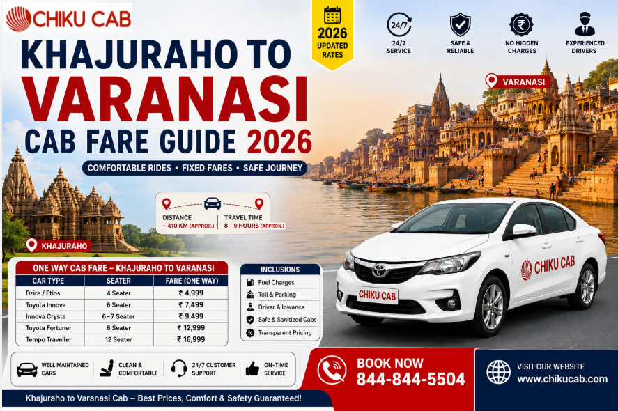 Khajuraho to Varanasi Cab Fare