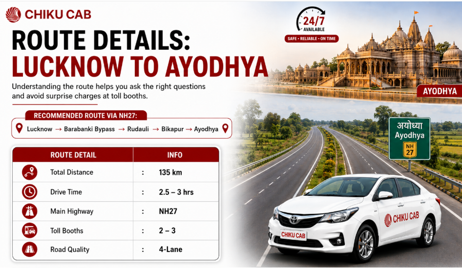 lucknow to ayodhya route