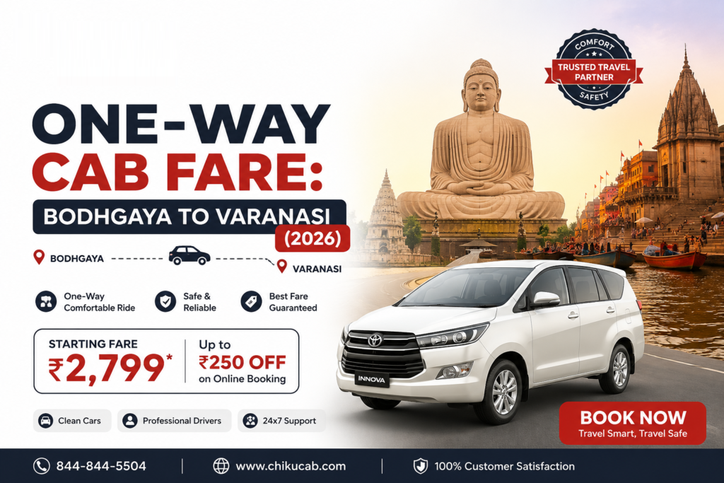 One-Way Cab Fare: BodhGaya to Varanasi (2026)