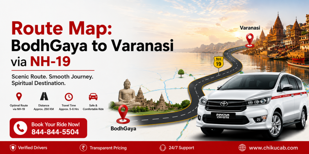 Route Map: BodhGaya to Varanasi via NH-19