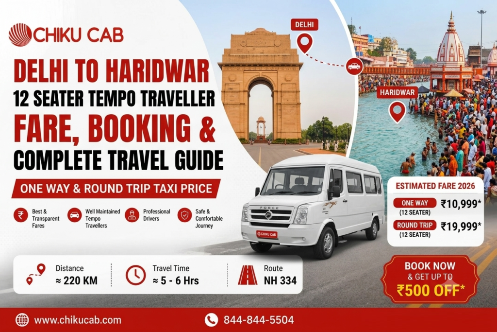 Delhi to Haridwar 12 Seater Tempo Traveller