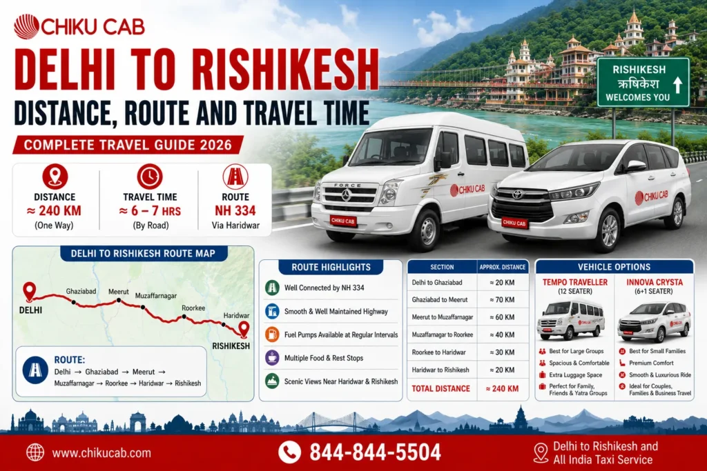 Delhi to Rishikesh Distance