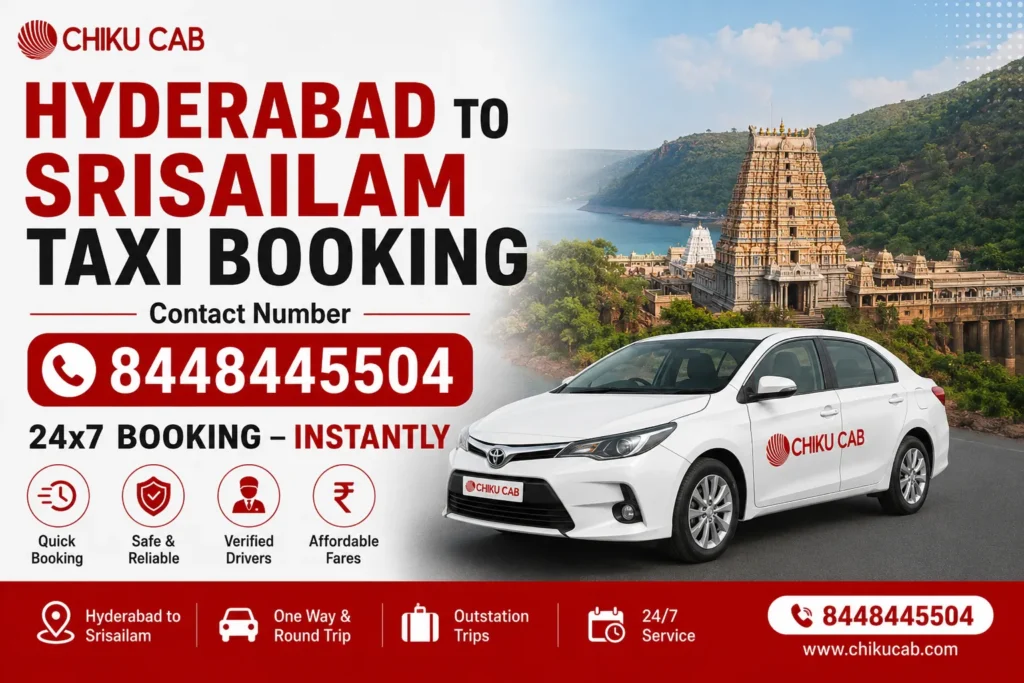 Hyderabad to Srisailam Taxi Booking Contact Number