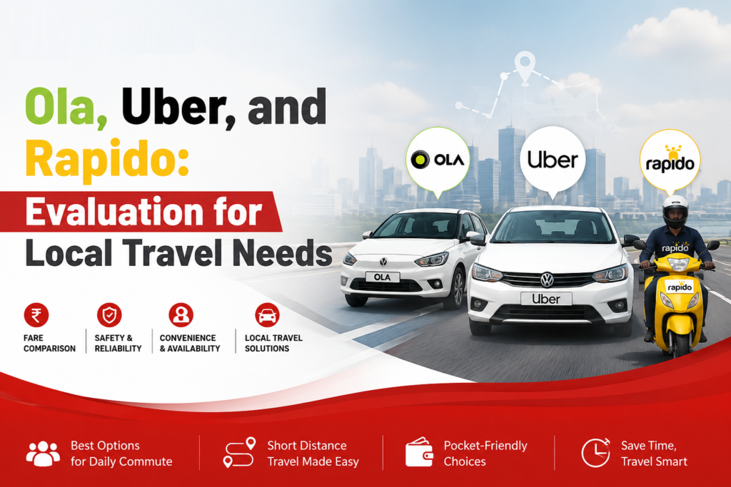 Ola, Uber, and Rapido Evaluation for Local Travel Needs