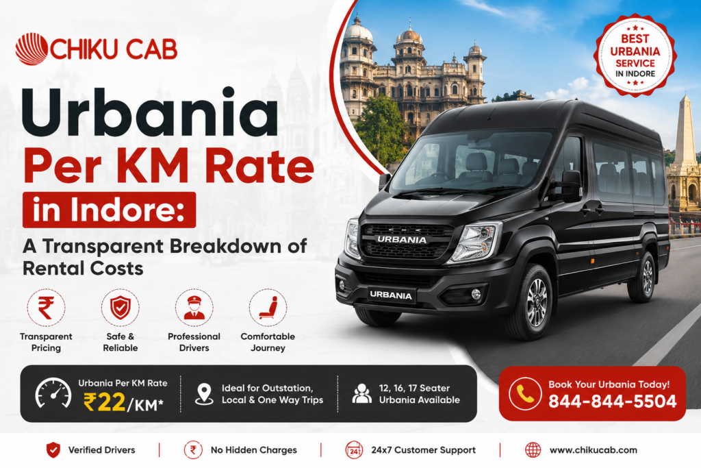 Book Urbania per km rate in Indore