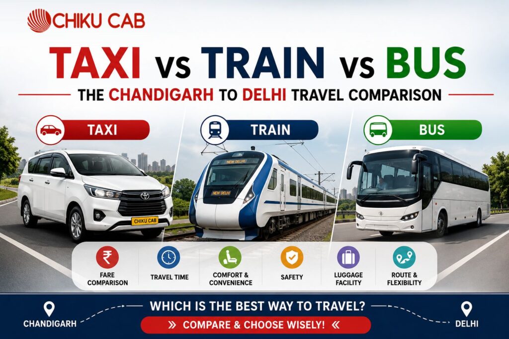 Taxi vs Train vs Bus: The Chandigarh to Delhi Travel Comparison