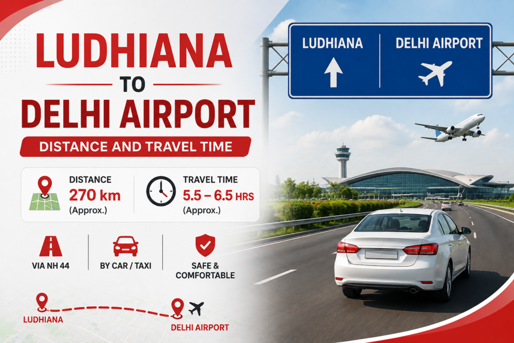 Ludhiana to Delhi Airport Distance and Travel Time