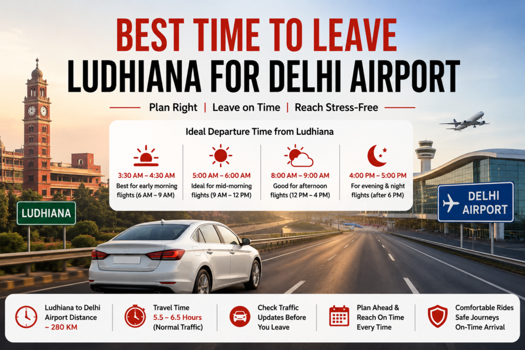 Best Time to Leave Ludhiana for Delhi Airport