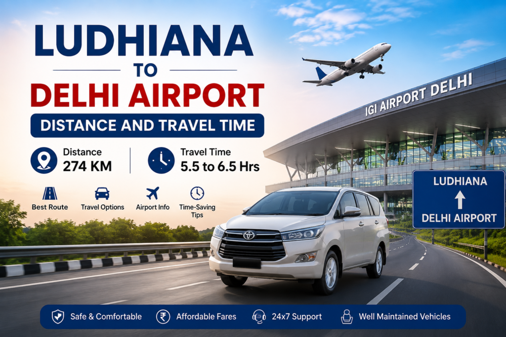 Ludhiana to Delhi Airport Distance and Travel Time