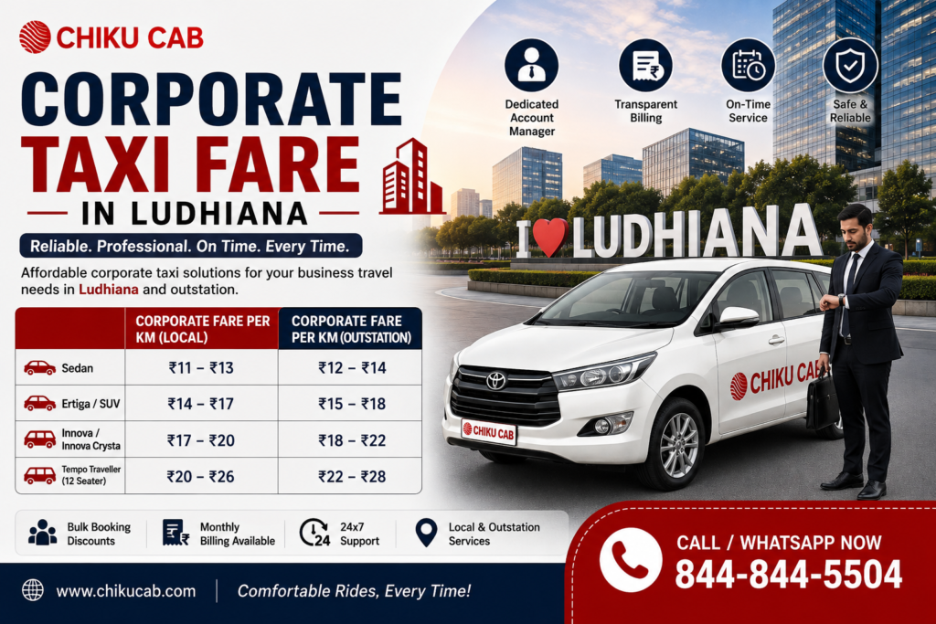 Corporate Taxi Fare in Ludhiana