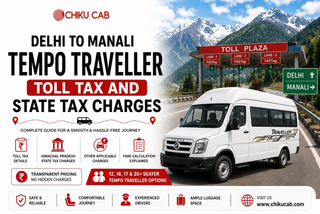 Delhi to Manali Tempo Traveller Toll Tax and State Tax Charges