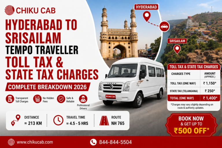 Hyderabad to Srisailam Tempo Traveller