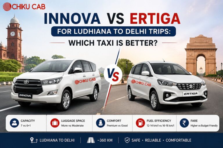 Innova vs Ertiga for Ludhiana to Delhi Trips: Which Taxi Is Better?