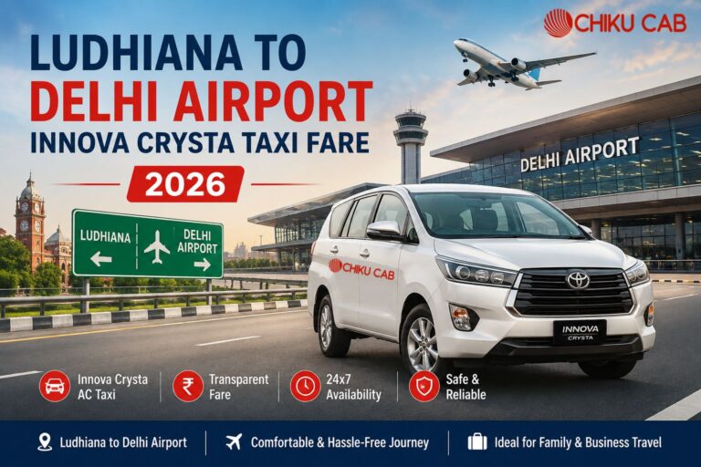 Ludhiana to Delhi Airport Innova Crysta Taxi Fare