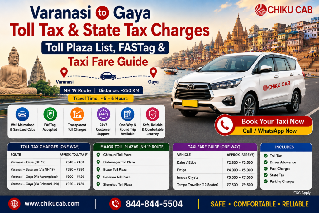 Varanasi to Gaya Toll Tax