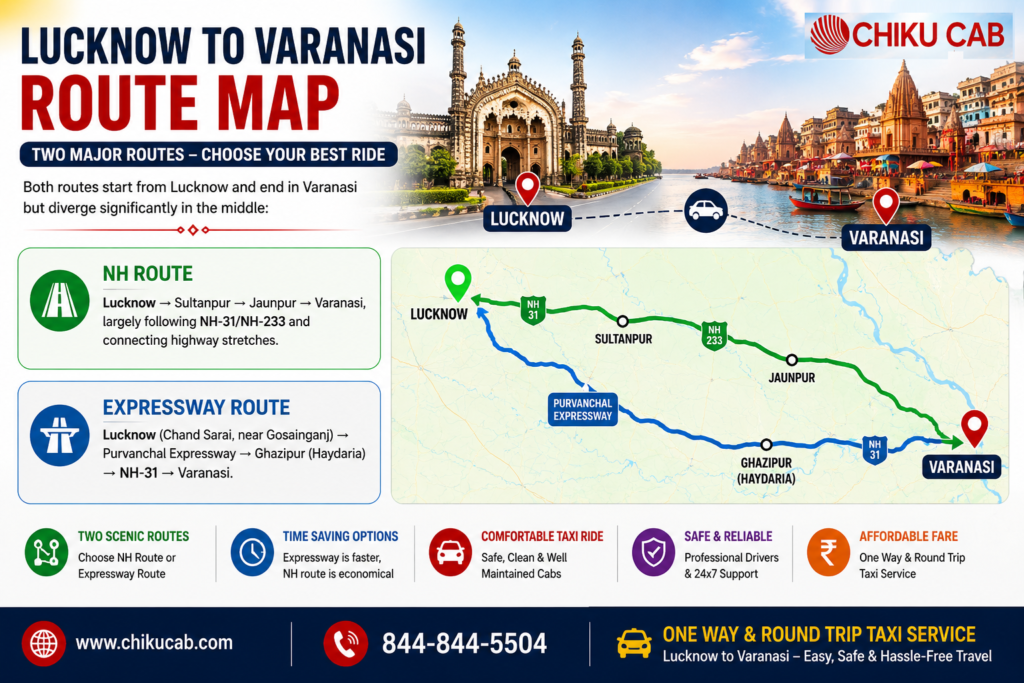 best route from lucknow