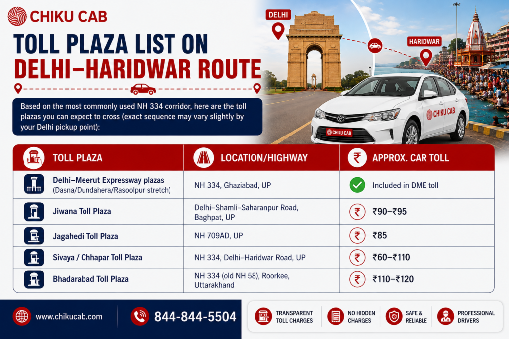 delhi to haridwar toll tax