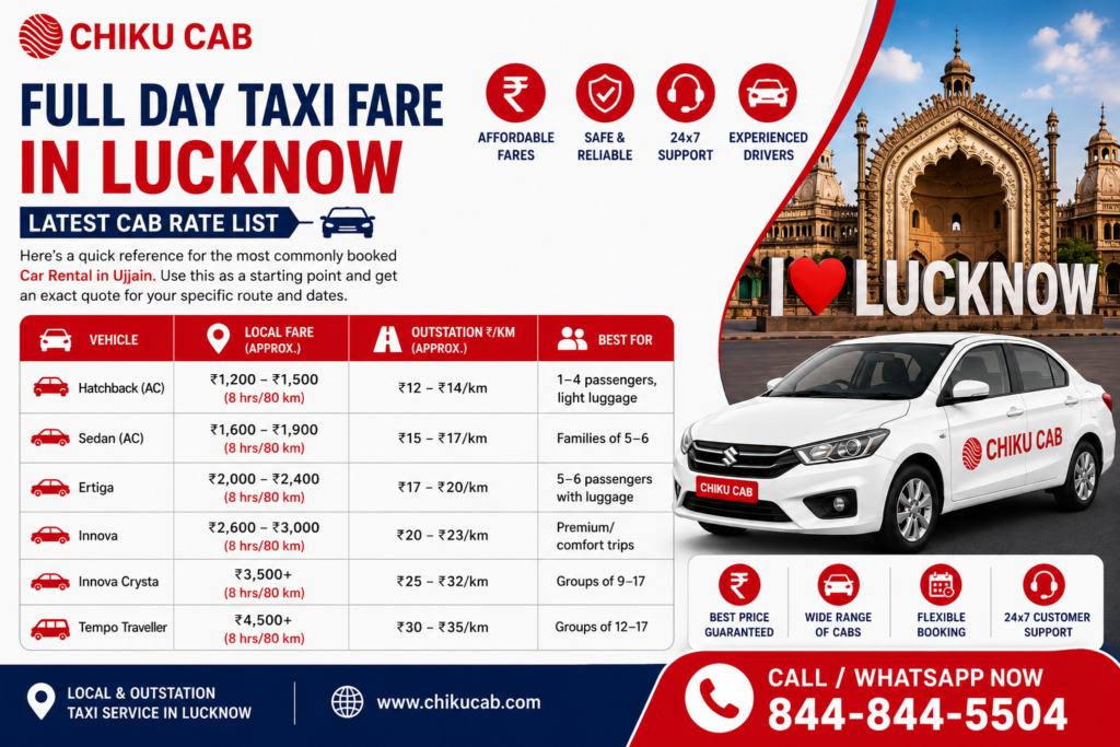 full day cab in lucknow