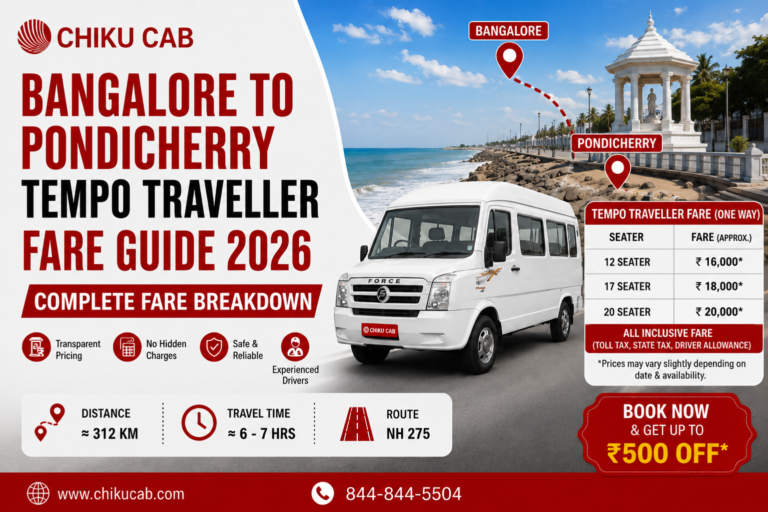 Bangalore to Pondicherry Tempo Traveller