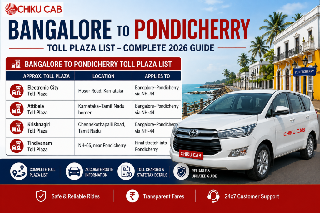 bangalore to pondicherry toll