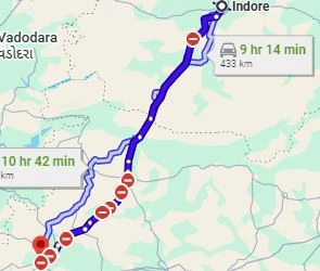 Indore to Nashik Route Map