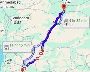 Nashik to Indore Route Map