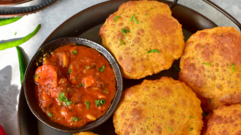Bedai with Aloo Sabzi